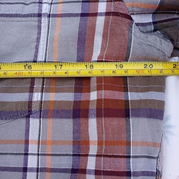 Eddie Bauer Classic Fit Plaid Gray Brown Longsleev - Picture 8 of 9